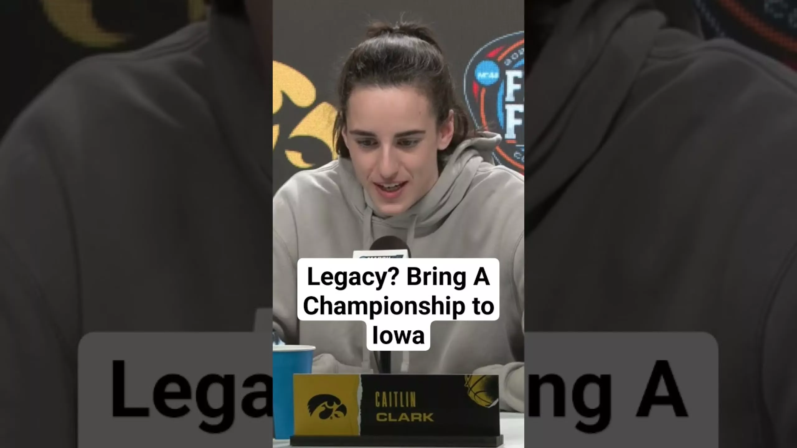 Caitlin Clark wants to bring a Championship to Iowa as part of her legacy #iowahawkeyes #shorts