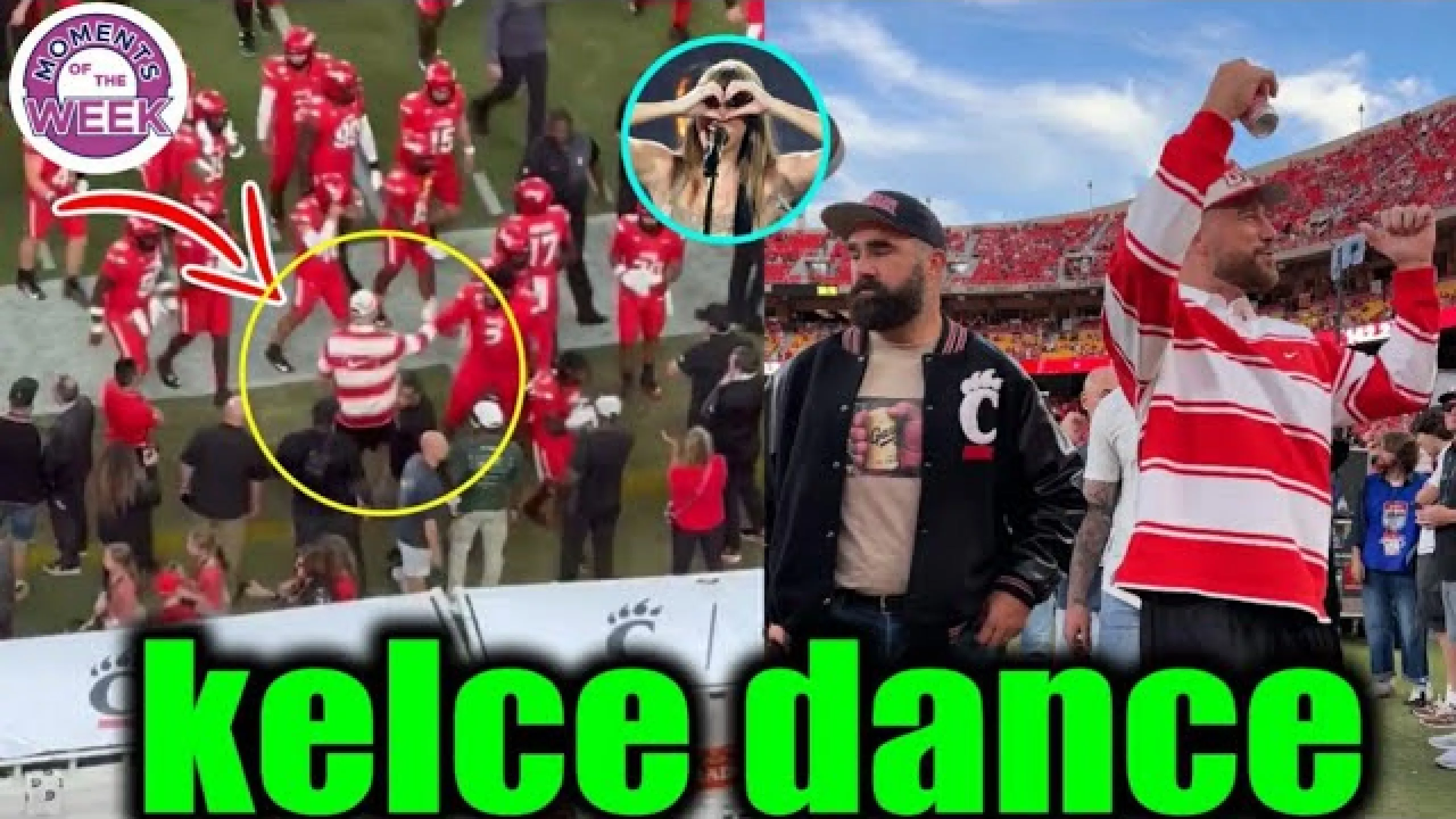 Travis & Jason kelce DANCE to 'Love Story' of Taylor Swift at Cincinnati vs Nebraska game