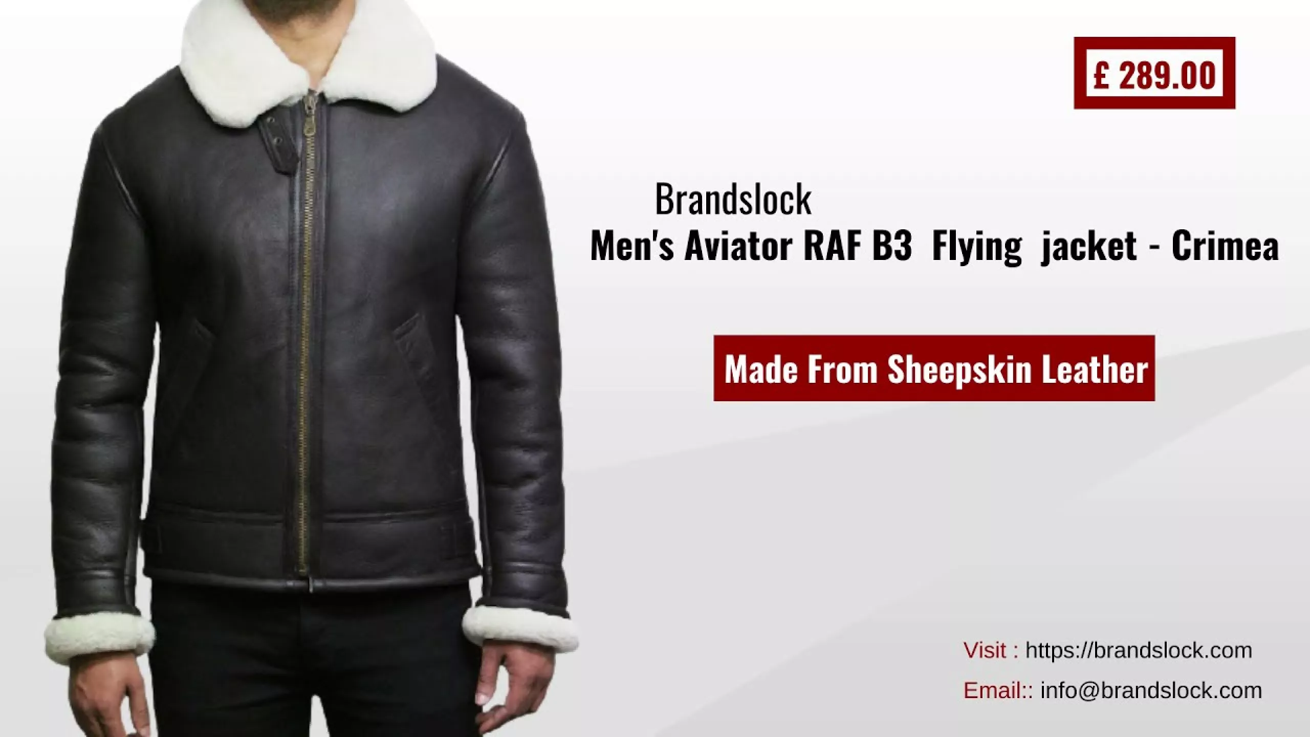 Mens RAF B3 Sheepskin Flying Leather Bomber Jacket main image 1