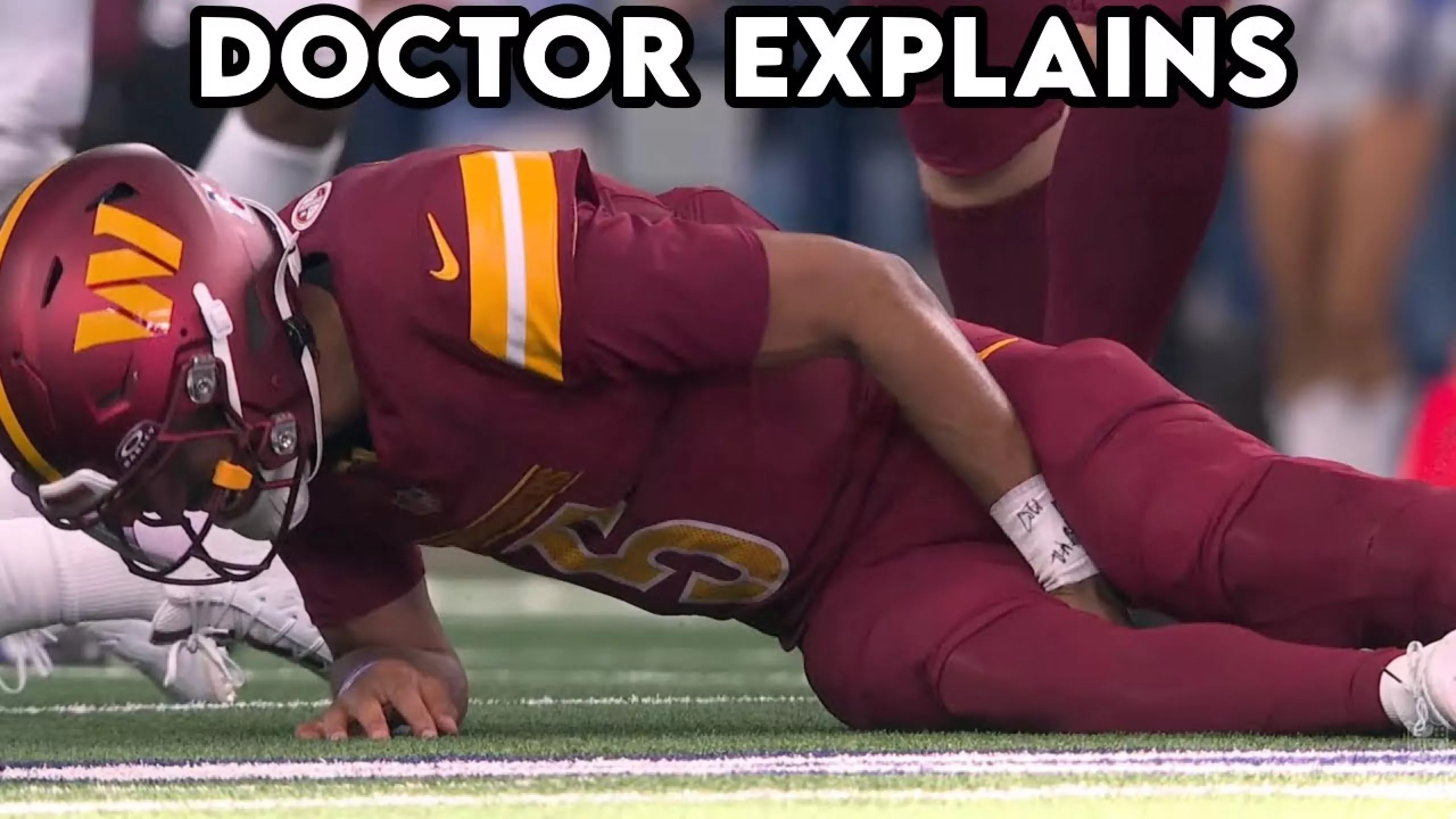 Jayden Daniels Grimacing in Pain After Unusual Hamstring Injury ...