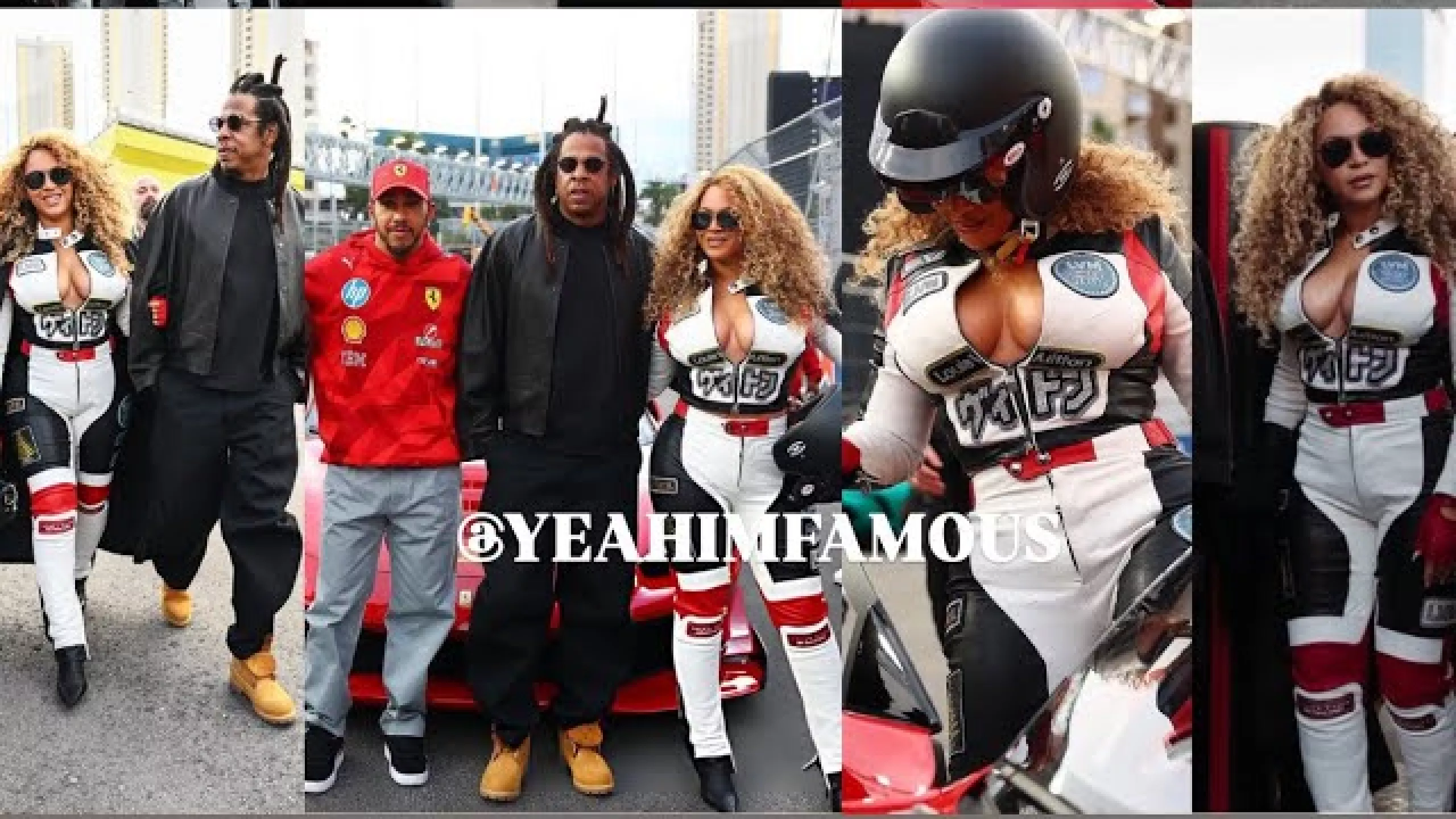 Beyonce & Jay Z at Formula 1 Las Vegas Grand Prix w/ Lewis Hamilton Travis Scott #Beyonce #GrandPrix