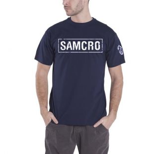 Sons Of Anarchy T Shirt Samcro Distressed nouveau officiel Homme Navy
