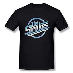 The Strokes Printed Design Fashion Short Sleeve Tee Comfortable Fashion T Shirt Black
