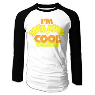 Mens I'm Sofa King Cool Accepted Movie T-Shirts Long Sleeve Tshirt Black M