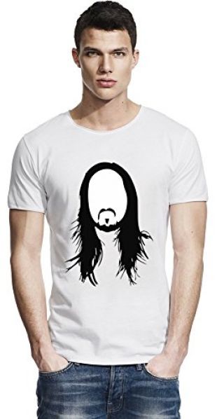 Zeus Apparel - Steve Aoki Black Stencil Raw Edge T-shirt Medium