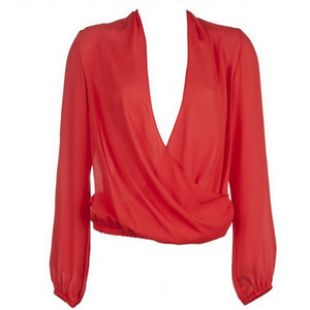 Haute Hippie Long Sleeve Cowl Wrap Blouse HHSP12-5110
