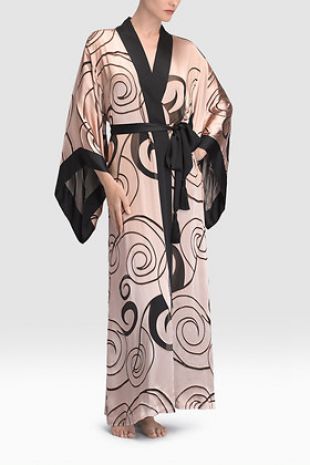 Josie Natori Scroll Burnout Robe
