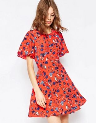 TALL PANSY FLORAL DRESS TOPSHOP