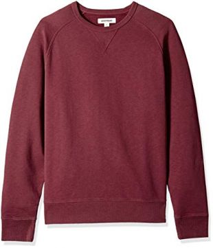 Amazon Brand - Goodthreads Men's Crewneck Fleece Sweatshirt, Burgundy, Large