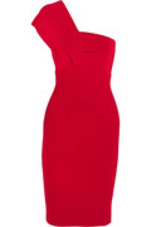 Roland Mouret jersey one-shoulder dress red