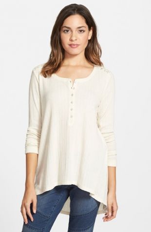 Sun Shadow - Lace Henley Tee Sun and Shadow