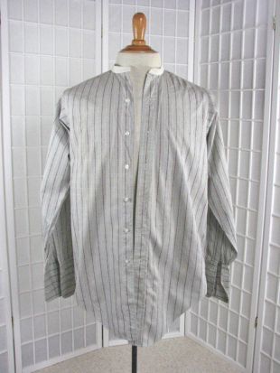 VANDERVOORT'S SAINT LOUIS - 1920/30s Gray & Maroon Striped Cotton Shirt ...