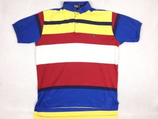 Vintage 90's Polo Ralph Lauren Shirt Striped Rugby Blue White Red Men's Size XL  | eBay