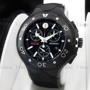 Men's Movado SERIES 800 PVD Chronograph Black Dial Rubber Swiss Watch 2600073