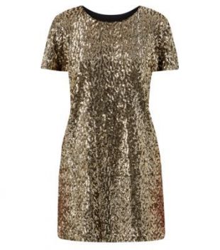 Robe séquin dorée Virginie Efira