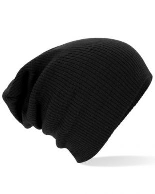 Beechfield Slouch Beanie Hat Black O/s