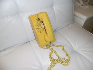 Vintage Bell Systems Wall Rotary Phone Yellow 554 BMP 1976