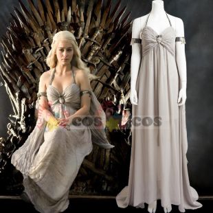 Game of Thrones Saison 1 Daenerys Targaryen costume Halloween costumes pour femmes adulte Daenerys Targaryen robe custom made