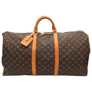 Sac 48h keepall en toile LOUIS VUITTON Marron