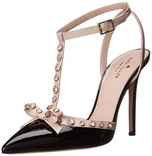 Kate Spade New York Women's Lydia, Black Patent/Pale Pink Nappa, 5 UK/5 M US