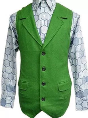 Joker Green Wool Vest Costume Halloween