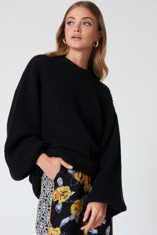 Dropped Shoulder Knitted Sweater