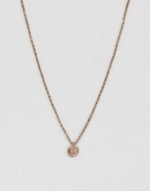 DesignB   Collier style vintage avec pièce de monnaie   Or brûlé, exclusivité ASOS at asos.com
