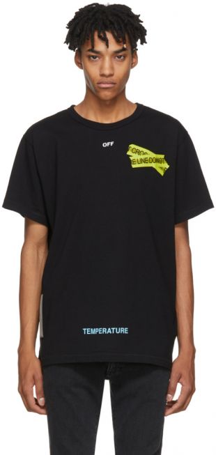 Off White T shirt noir Firetape