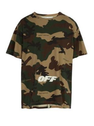 T shirt en coton camouflage et broderies logo