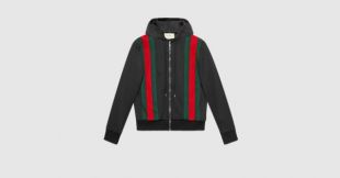 Gucci Blouson aviateur en jersey technique avec capuche