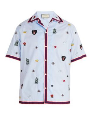 Gucci - Chemise bowling à motifs brodés | Gucci | MATCHESFASHION.COM FR