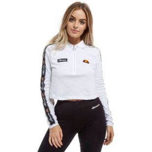  prix plancher Ellesse Long Sleeve Crop Polo Top Femme Blanc, Outlet Shop en ligne