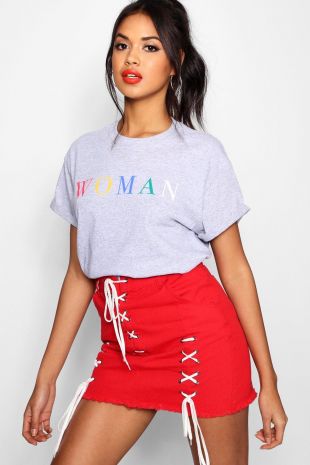 T shirt femme à slogan arc en ciel Tall | Boohoo