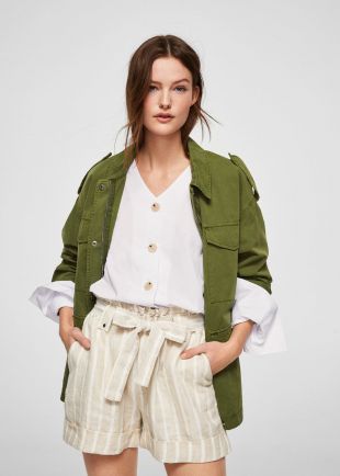 Linen printed shorts    Women | MANGO USA