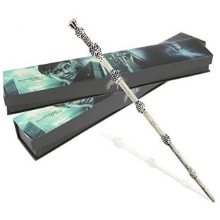 WDKXCN Baguette Magique De Dumbledore – 37 Cm, Résine Et Acier, Coffret Cadeau Avec Collier, Carte De Sort Et Ticket De Parking