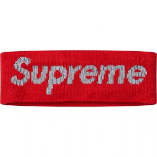 Supreme New Era Reflective Logo Headband (FW 17) Red