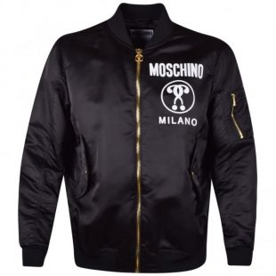 MOSCHINO Moschino Black Milano Logo Bomber Jacket   Men from Brother2Brother UK