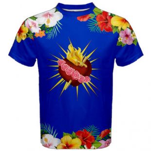 Romeo sacré coeur hawaïen pour homme ou femmes T Shirt XS-3XL