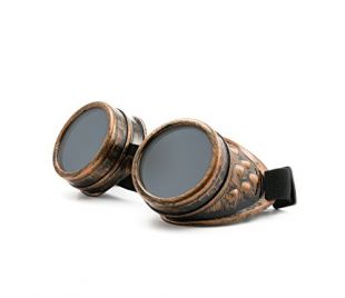 MFAZ Morefaz Ltd Cyber De Soleil Des Lunettes De Soudage Welding Goggles Steampunk Antique Cosplay Sunglasses Round Glasses Party Fancy Dress (Black Design