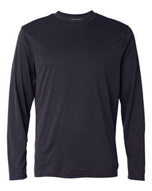 Champion Men's Long Sleeve Double Dry Performance T-Shirt, Navy, Small