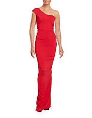 NICOLE BAKTI Ruffled One-Shoulder Gown