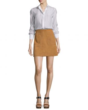 FRAME Le High A-Line Skirt, Tobacco