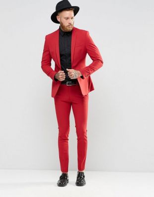 Asos - Veste de costume Rouge