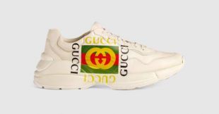 Gucci   Rhyton Gucci logo leather sneaker