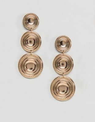 ASOS DESIGN   Pendants d'oreilles à pièces de monnaie   Doré at asos.com