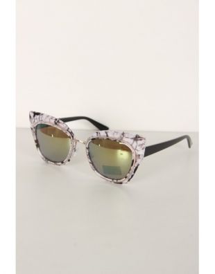 Lunettes rétro marbrées