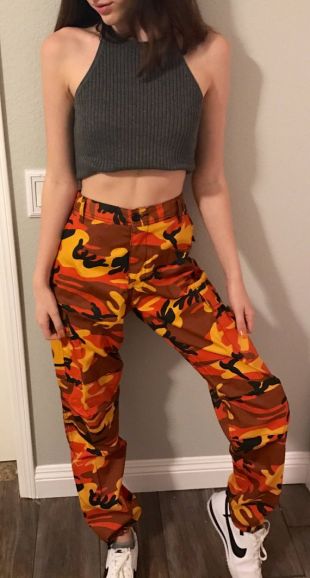 Pantalon Camo orange / / armée pantalons / / pantalon camouflage / / pantalon camo / ARRIERE