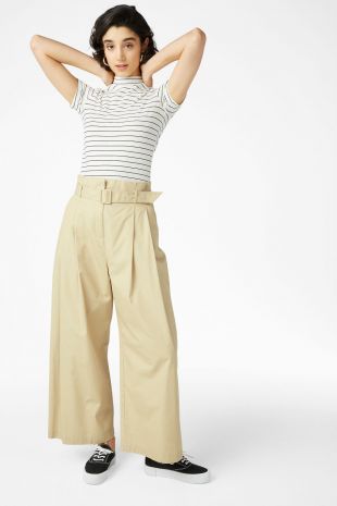 Wide leg trousers   Sunday safari beige   Trousers & shorts   Monki
