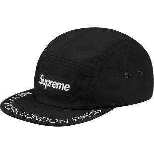Supreme Visor Print Camp Cap Black