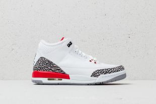 Air Jordan 3 Retro BG White/ Fire Red Cement Grey